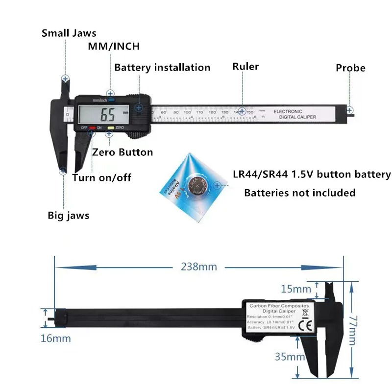 150mm 100mm Electronic Digital - đánh giá và giá Digital Caliper 150Mm Stainless Steel