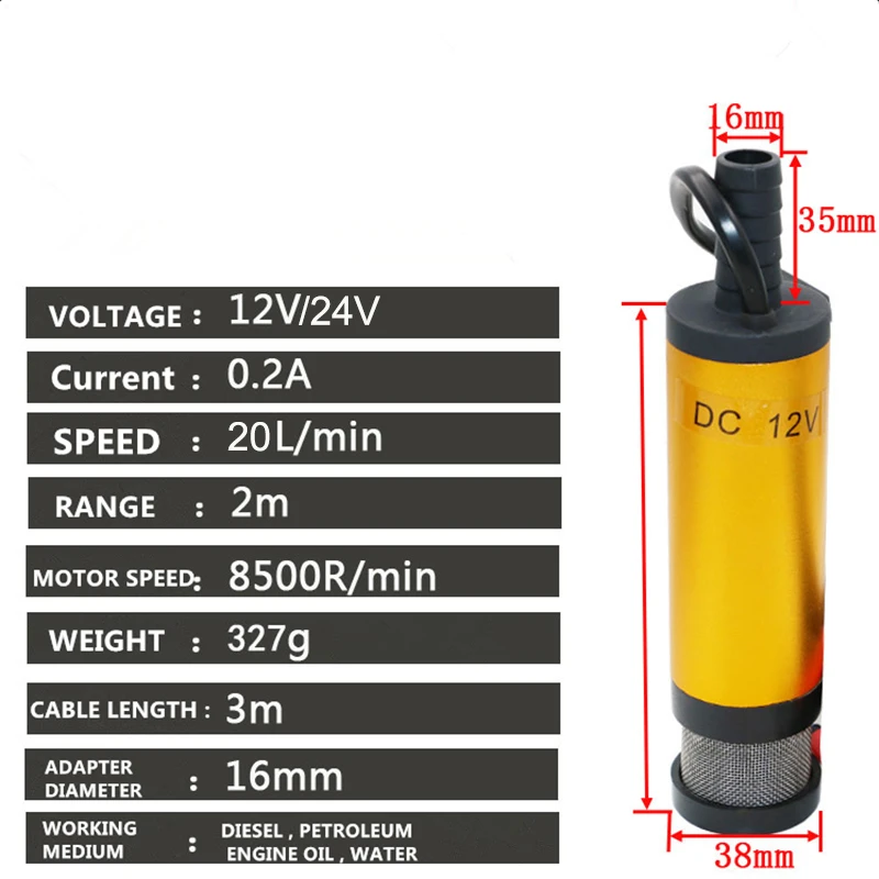 Mini Submersible Diesel Fuel T - đánh giá và giá Mini Peristaltic Pump 12V